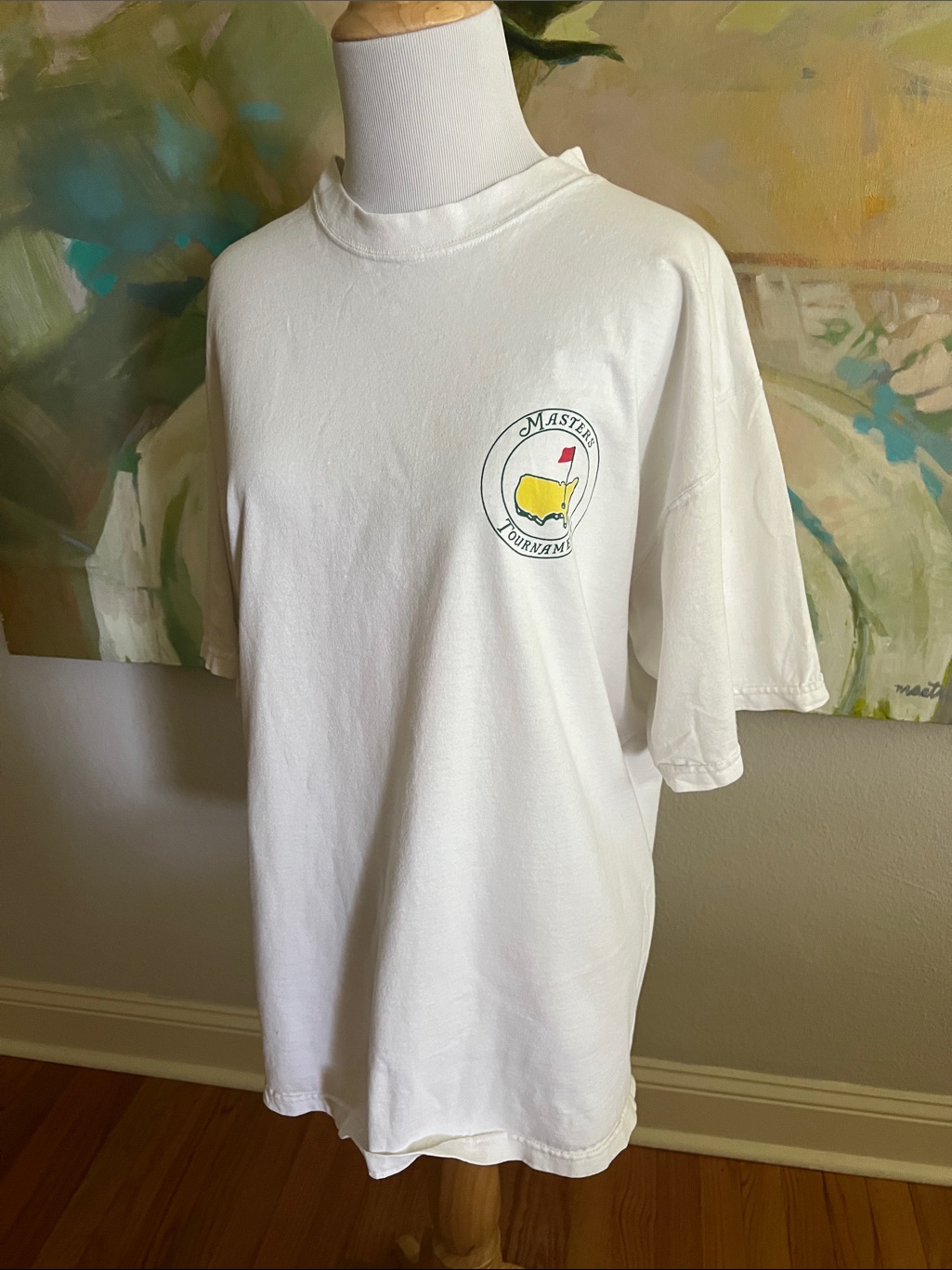 Masters Tournament White Short Sleeve Tee With Masters Tournament Logo Mens M